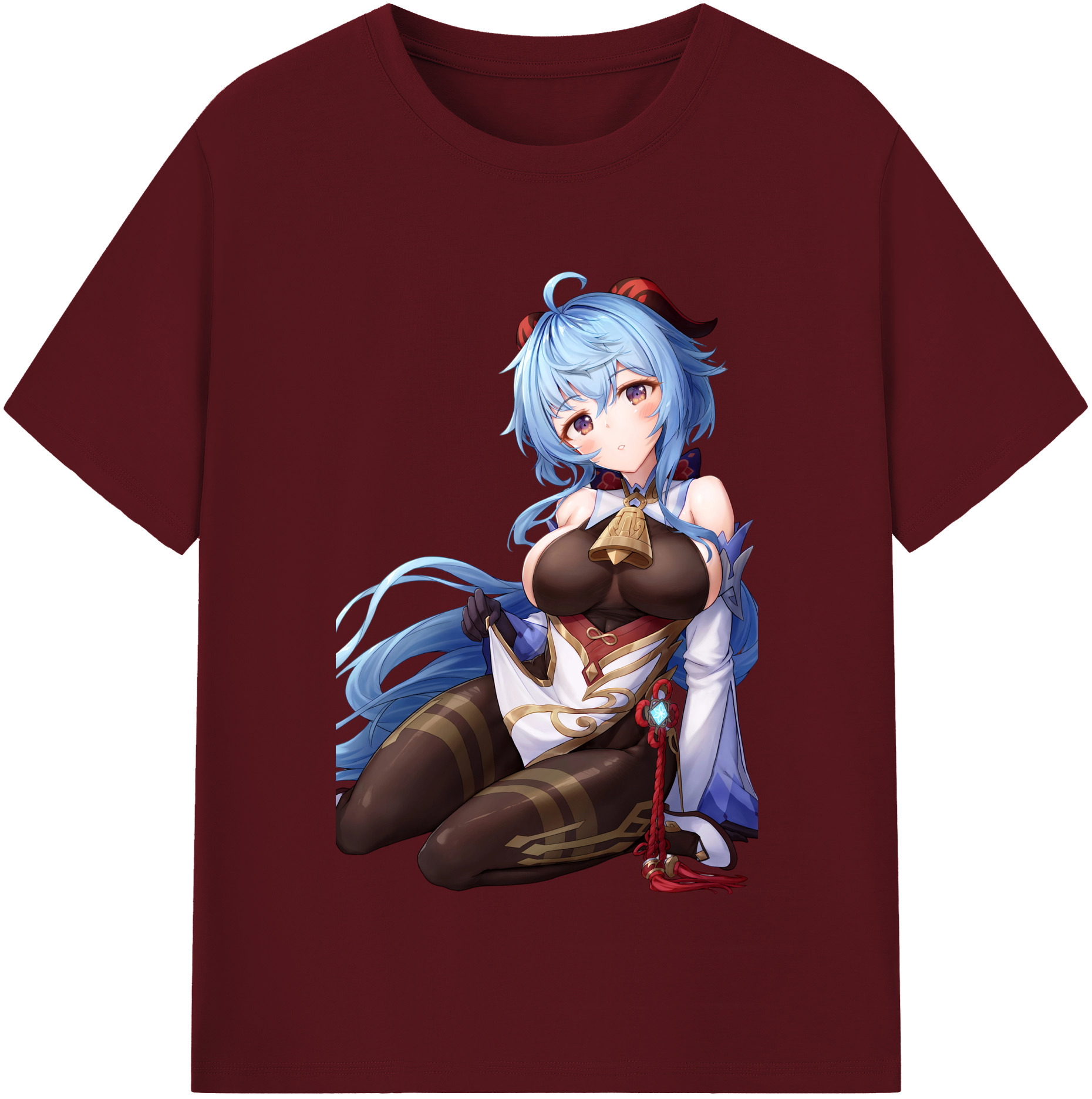 げんし神 甘雨 かんう genshin Ganyu 綿100％半袖Tシャツ（フロントプリント）